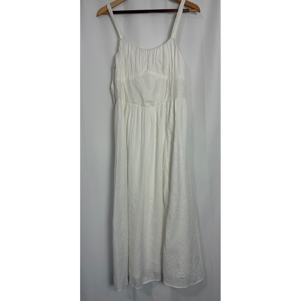 Trixxi White Corset Cottagecore Maxi  Dress Women Large Bridal Bachelorette